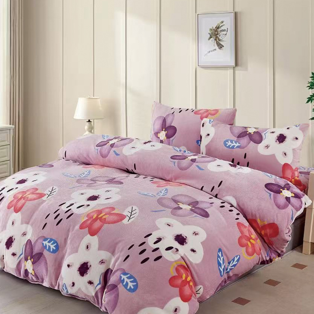 【Galatea葛拉蒂】法蘭絨冬季雙人特大床包四件組 語末花開, , large