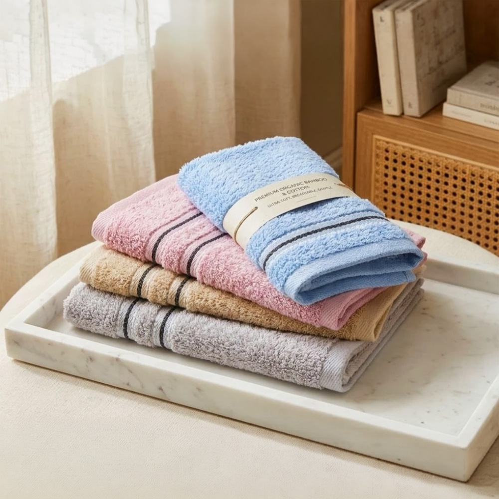 凱美棉業｜12入組 MIT台灣製 16兩純棉歐色緞面雙黑線條童巾, , large