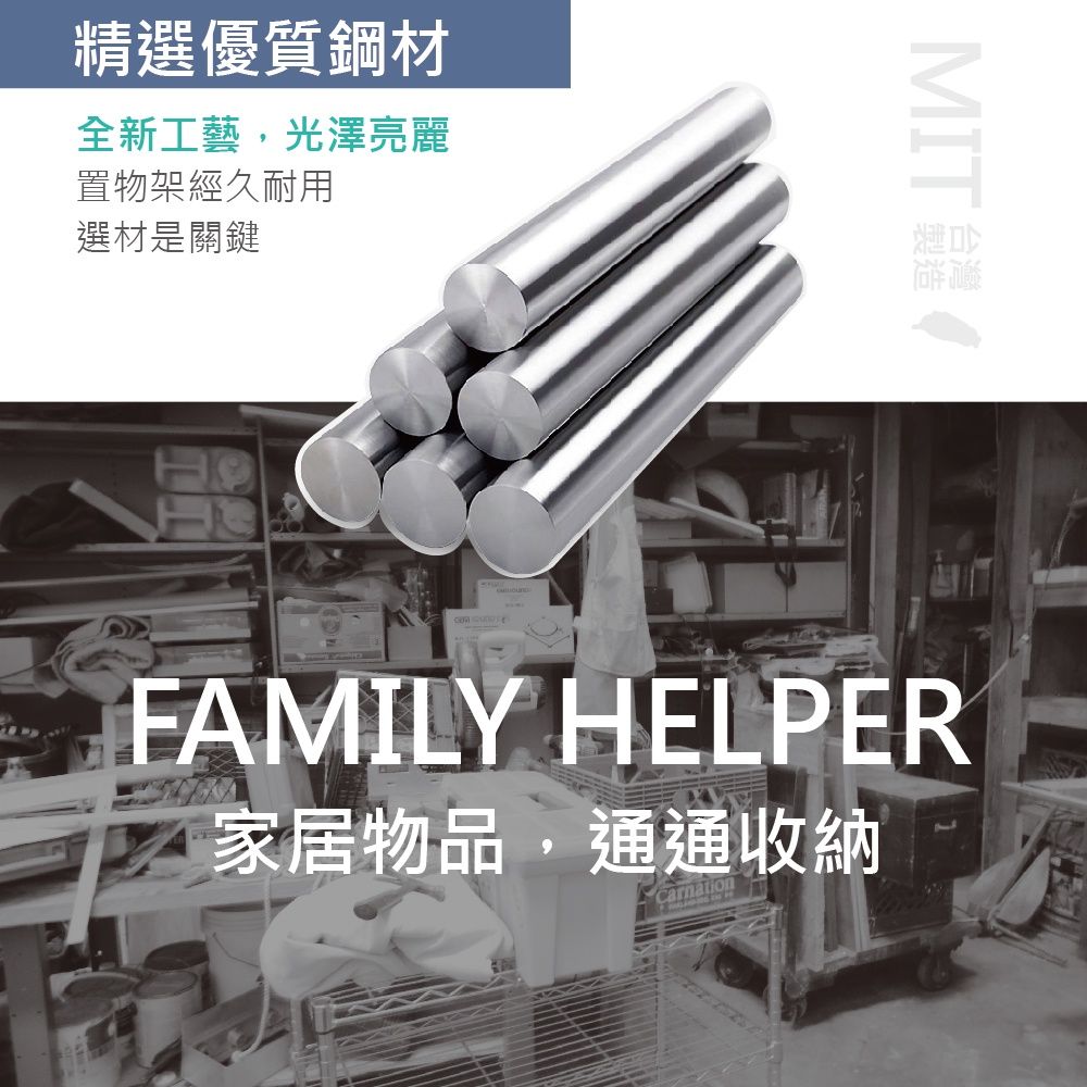 【KIWISH】46X40X210H五層架(黑色)收納架/鐵架/置物架/鐵力士架｜六分管 整體耐重250kg, , large