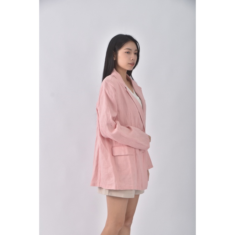 (XL) 排扣粉色外套二手衣, , large