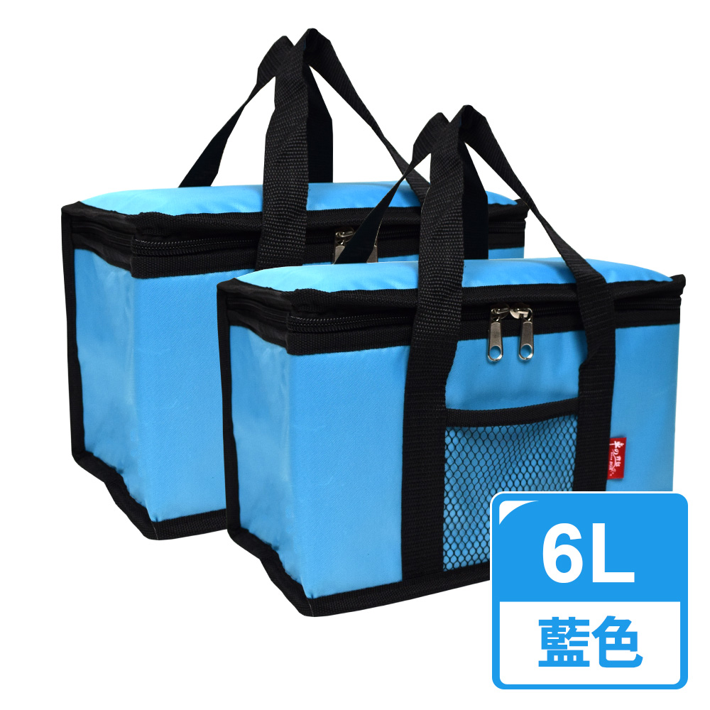 【G+居家】2入防潑水亮彩保溫保冰袋6L一般款(保溫保冰袋/露營保冷袋/肩背袋/手提環保袋/外送袋/保鮮袋/野餐袋/保溫餐袋/手提袋), , large