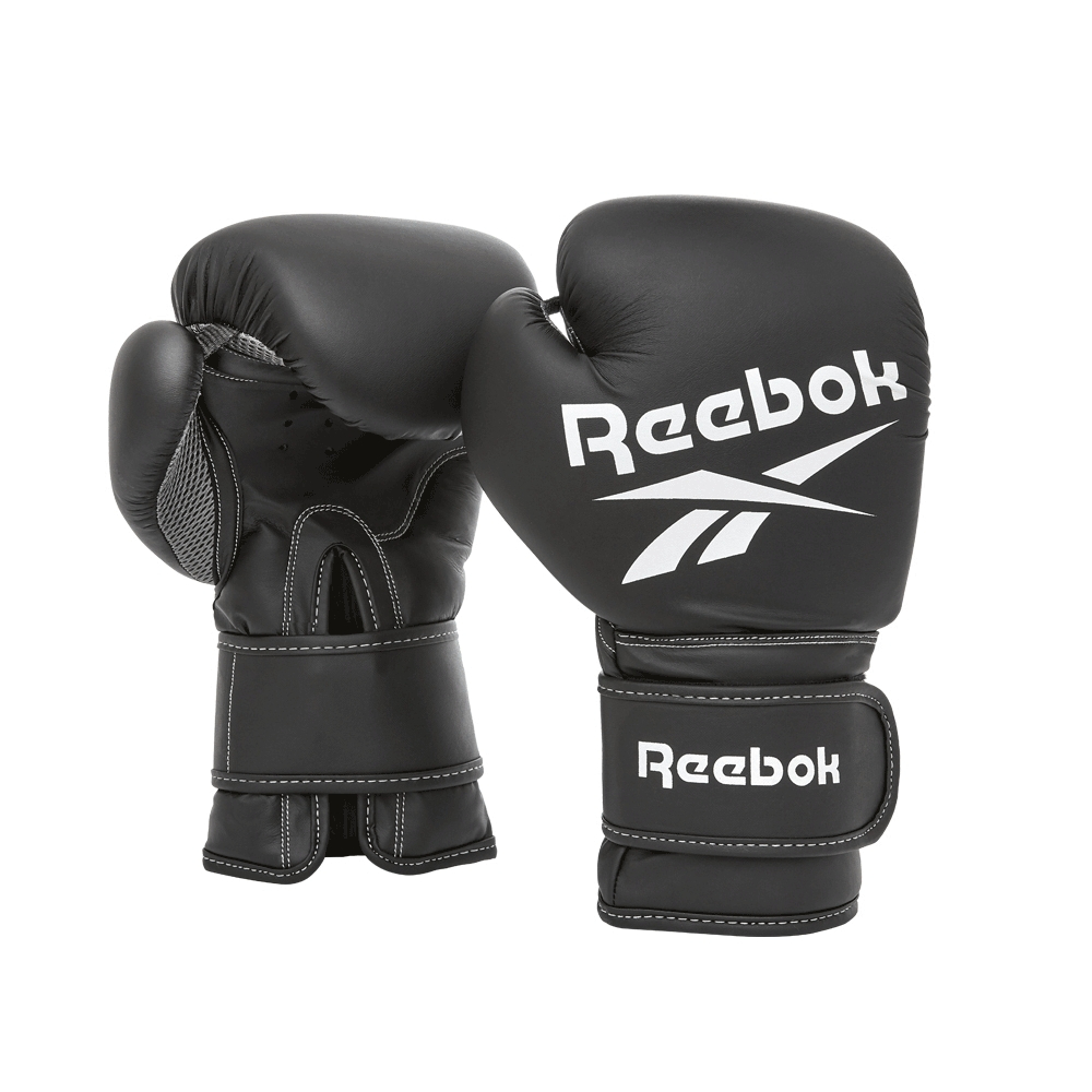 [秉宸] Reebok 拳擊訓練手套 黑白 格鬥 拳套 武術手套 RSCB-12010BK, , large