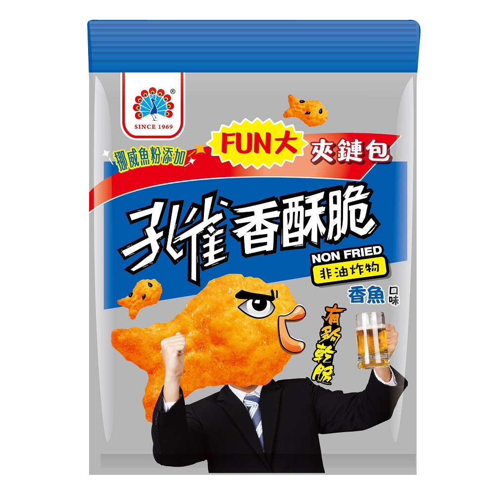 孔雀香酥脆FUN大夾鏈包-香魚295g, , large
