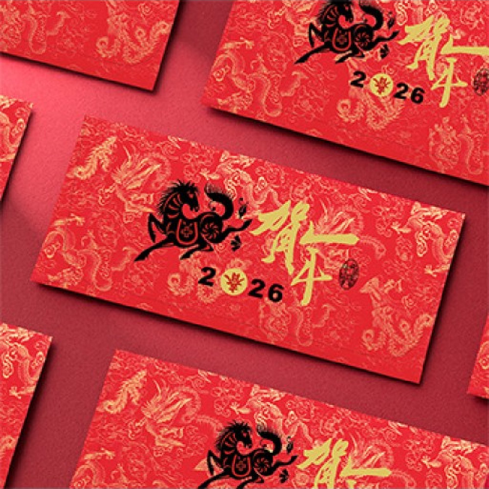 1A 2026 馬年 西式 紅包袋 賀年 10張入 /包 2008, , large