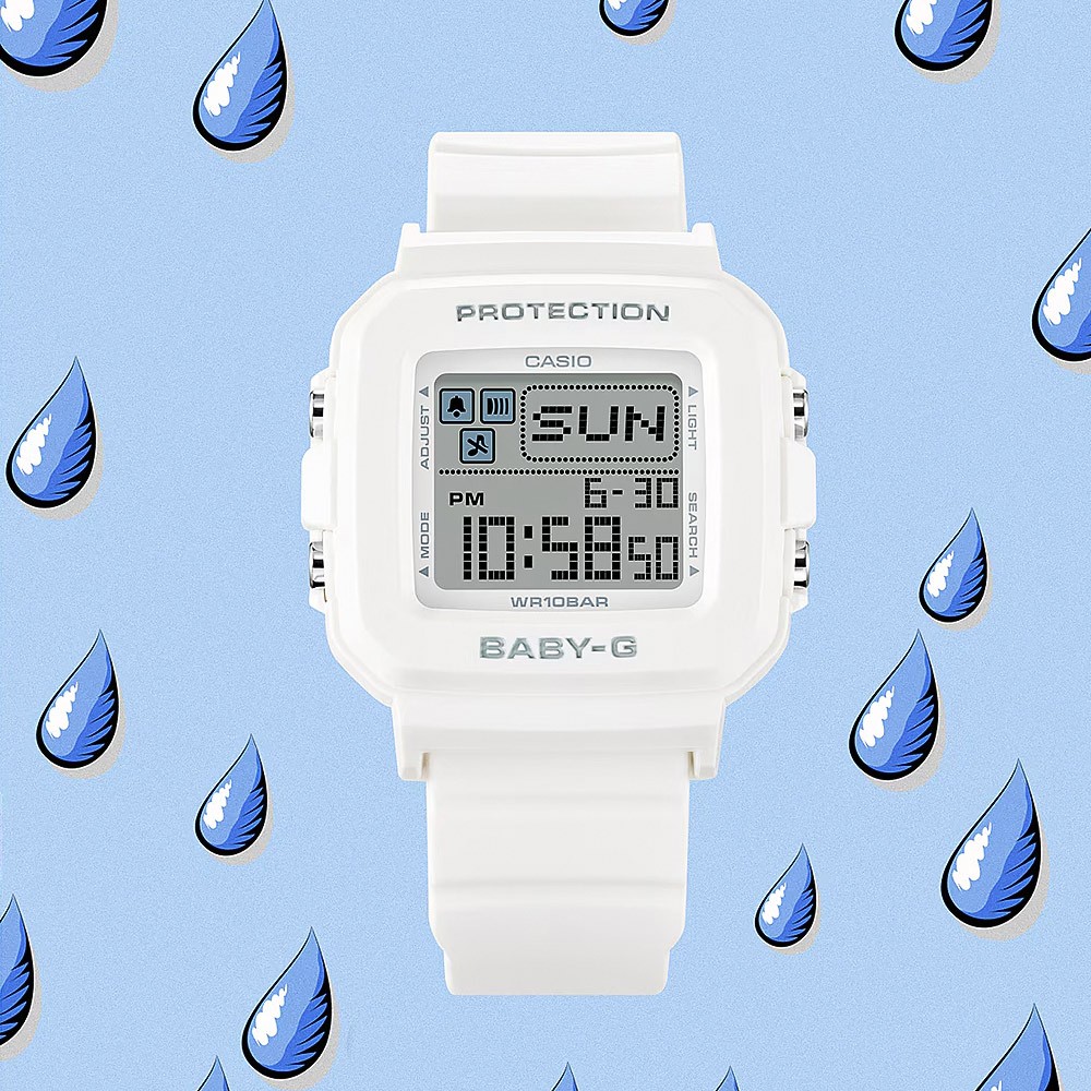 CASIO 卡西歐 BABY-G 隨附6個繽紛錶帶環 像素動畫手錶 BGD-10L-4, , large