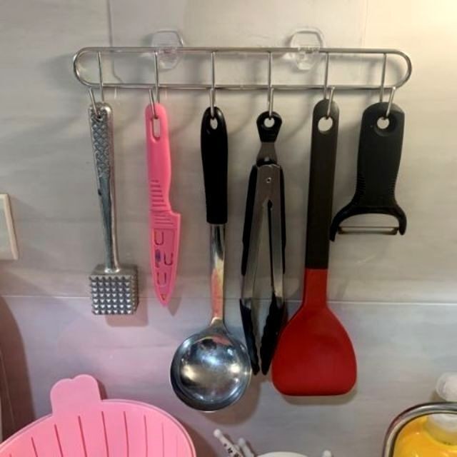 [Beargood sticker] 6-Hook Kitchen Utensil Rack (304 Stainless Steel), , large