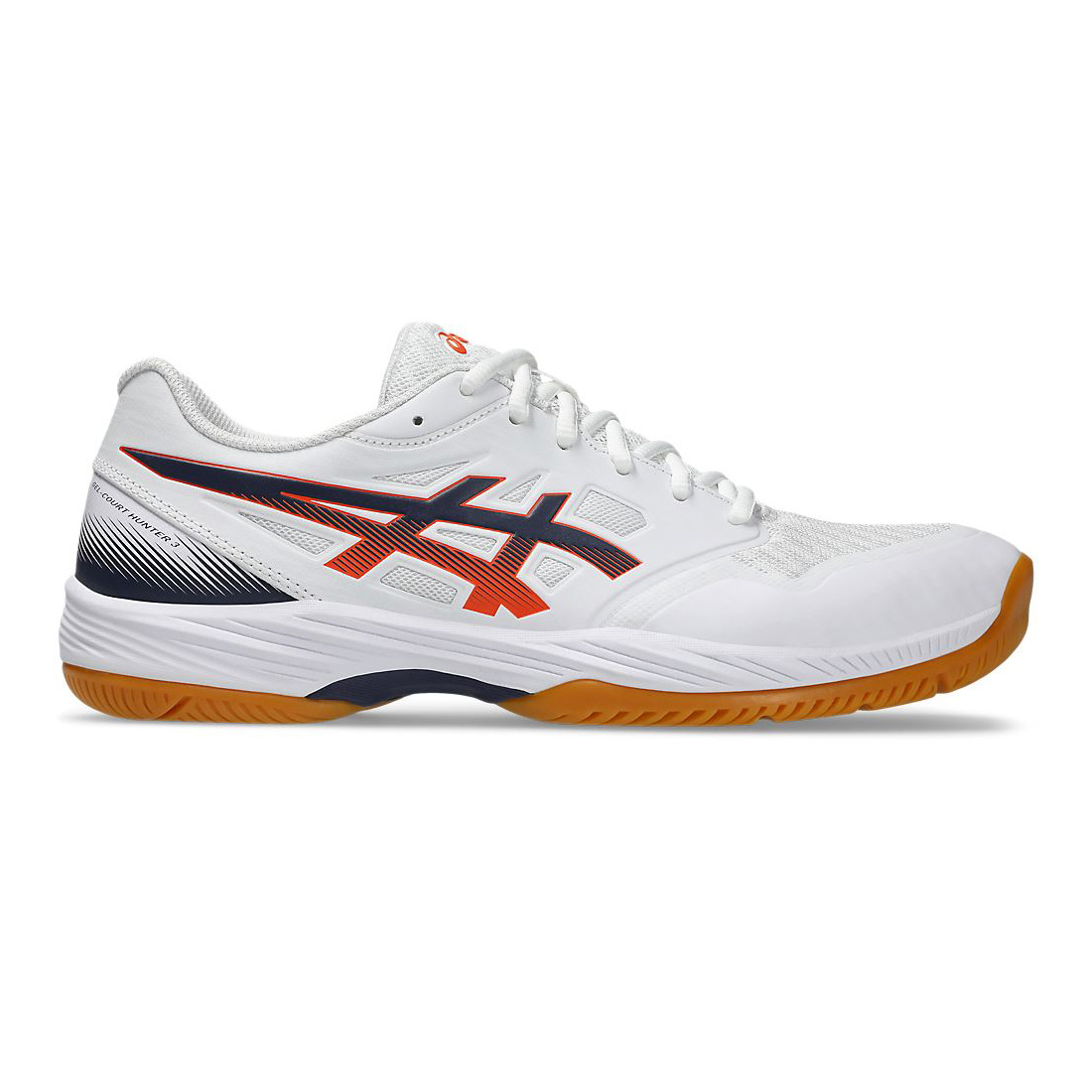 [秉宸] ASICS GEL-COURT HUNTER 3 室內羽球鞋 白黑橘 1071A119-100, , large