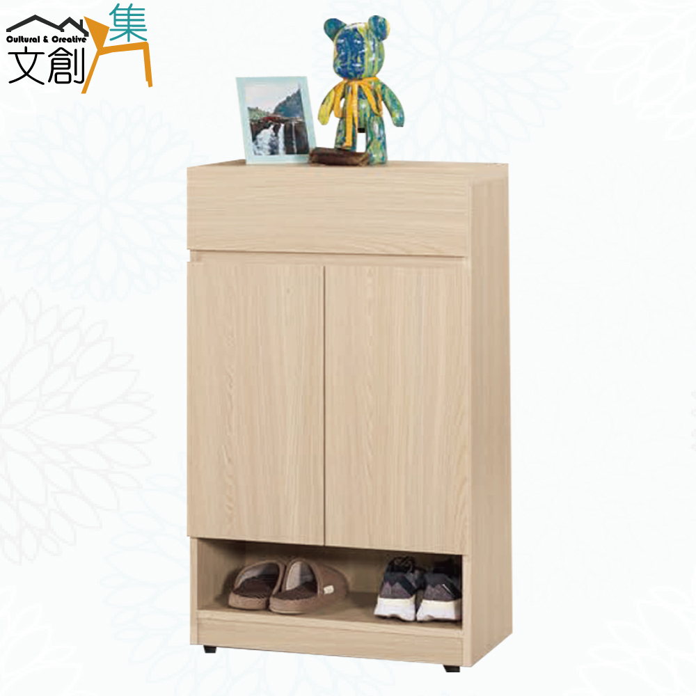 【文創集】朵利2尺二門單抽鞋櫃-橡木紋色系(客約商品), , large