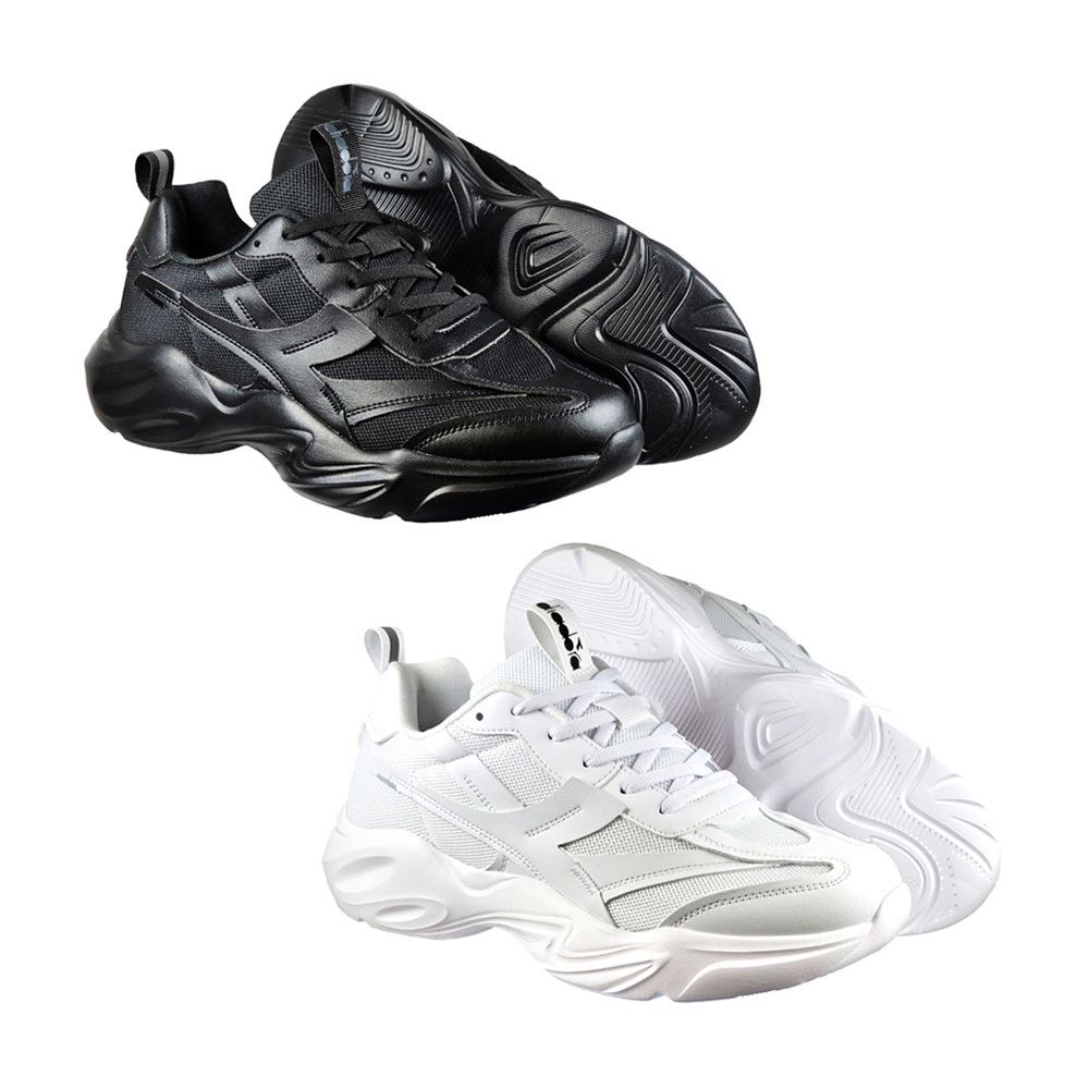 DIADORA迪亞多那 輕量時尚老爹鞋 男運動鞋 女運動鞋 男鞋 女鞋 休閒鞋 吸震 回彈 厚底 Q彈 乳膠鞋墊 黑 白