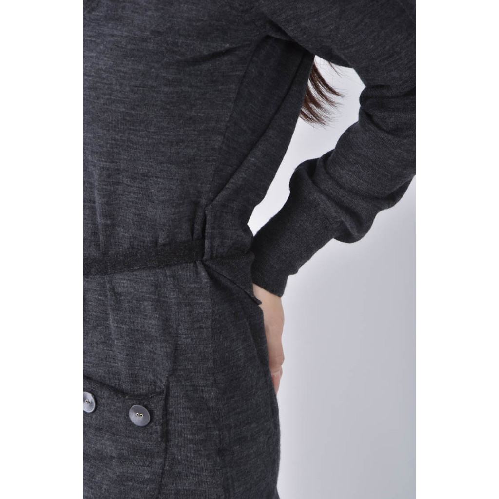 (XS（含）以下) 綁帶灰色外套二手衣, , large