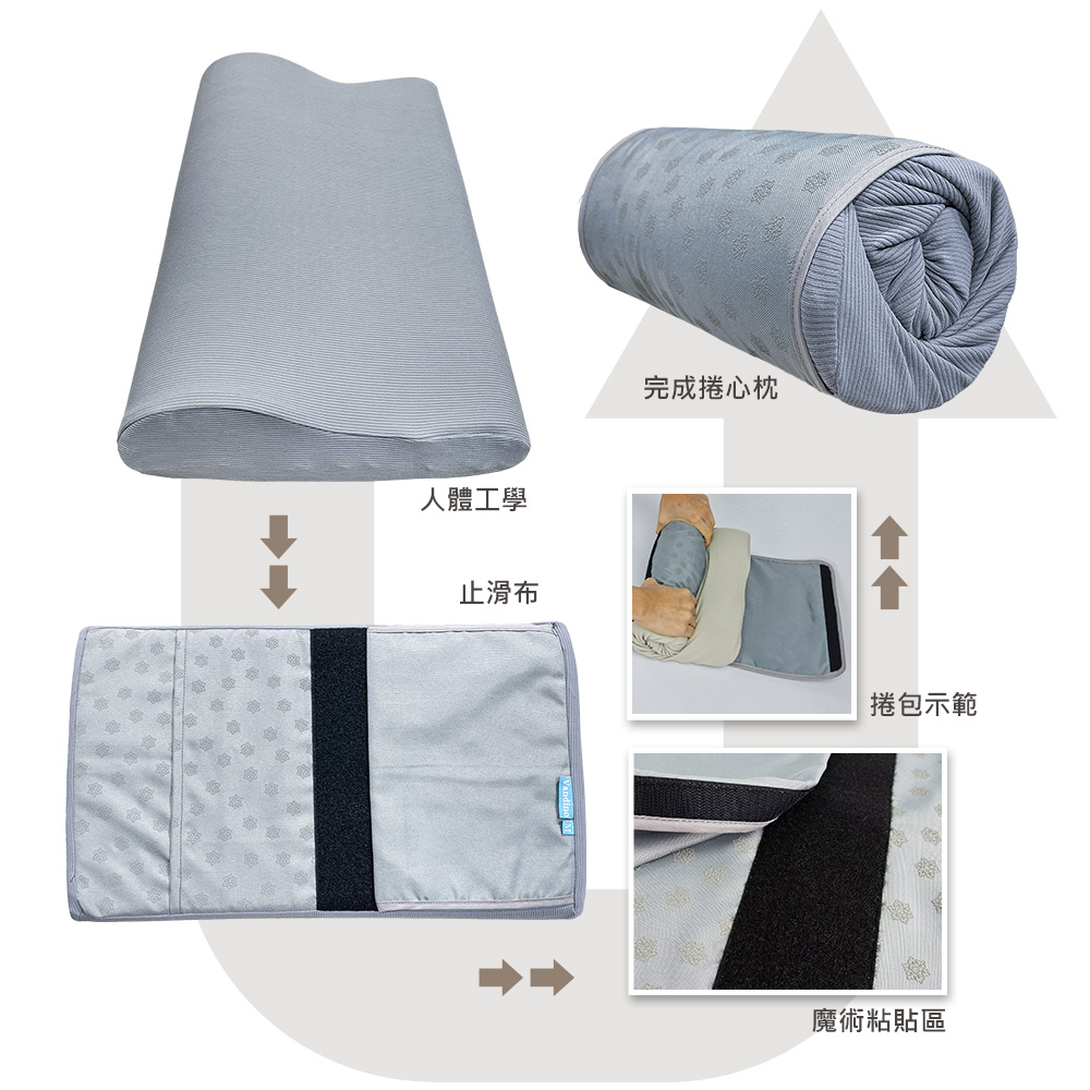 【 Vandino 】離家出遊備長炭捲心枕（ L號）, 軍綠色, large