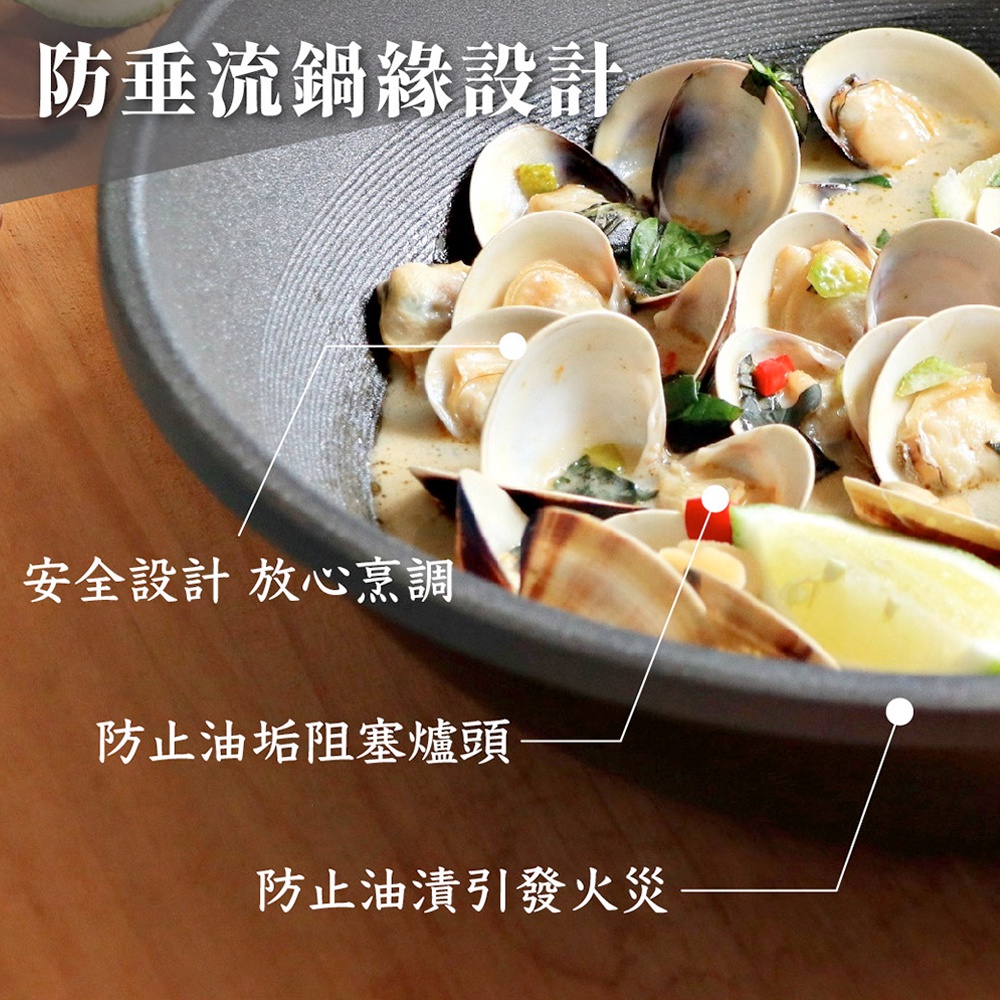 Miyaco 米雅可 陶瓷不沾鍋遠紅外線陶瓷不沾平煎鍋可用鐵鏟 35cm附蓋-Leidea樂德兒, , large