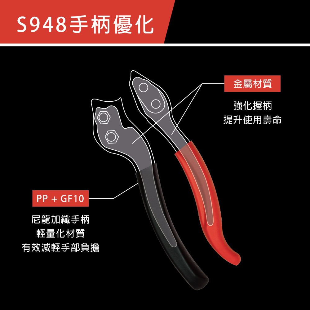 【HOKAS】輕量化專業修枝剪(園藝剪刀 花剪 剪定鋏 樹枝剪 果樹剪 採果剪) S948, , large