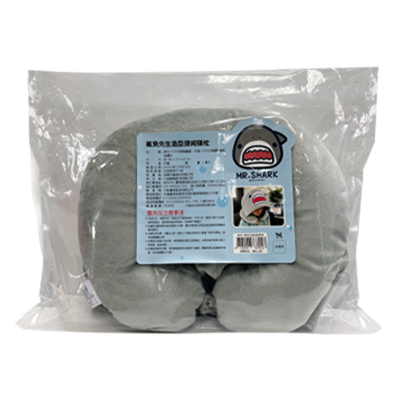 [九越]鯊魚先生造型連帽頸枕, , large