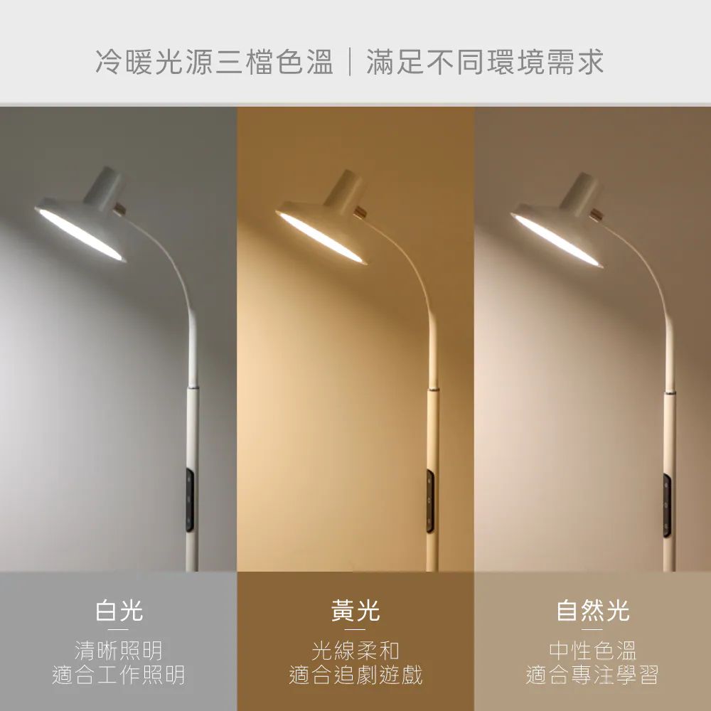【 KINYO 】 可調亮度 調色溫 記憶調光 護眼檯燈 / 冷暖調光 LED 落地燈, , large