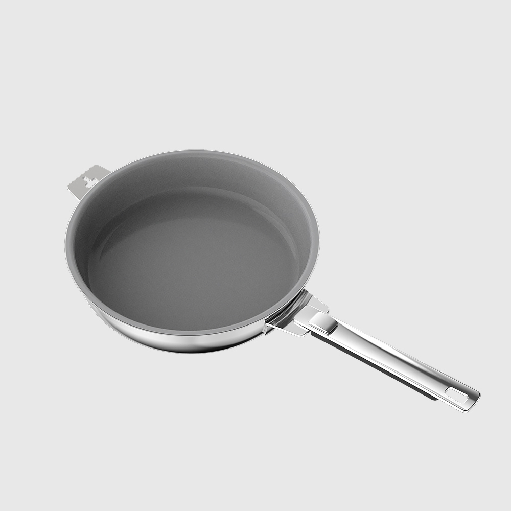 THANKFUL Chef Steel Good Pot Series - 24cm Ceramic Non-stick Frying Pan Set (Includes Detachable Handle), , large