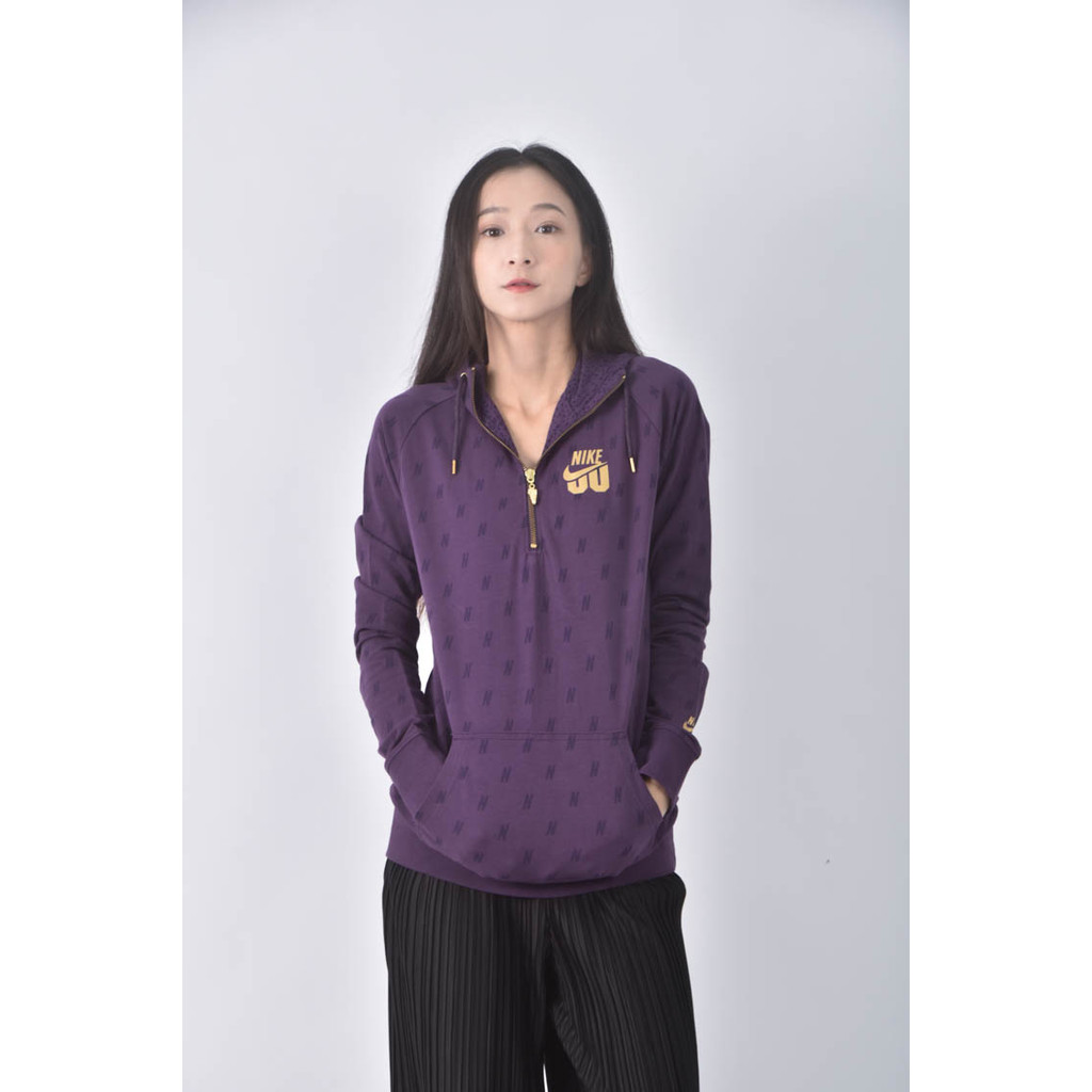 (M) nike棉質連帽紫色長袖上衣二手衣, , large