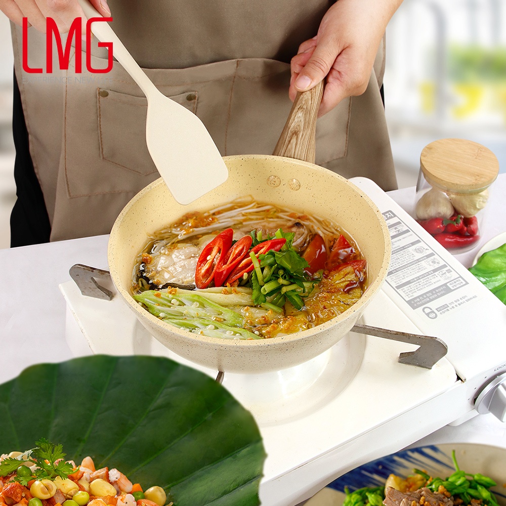【LMG】香草系列日式不沾炒鍋20cm無鍋蓋 適用各種爐具, , large