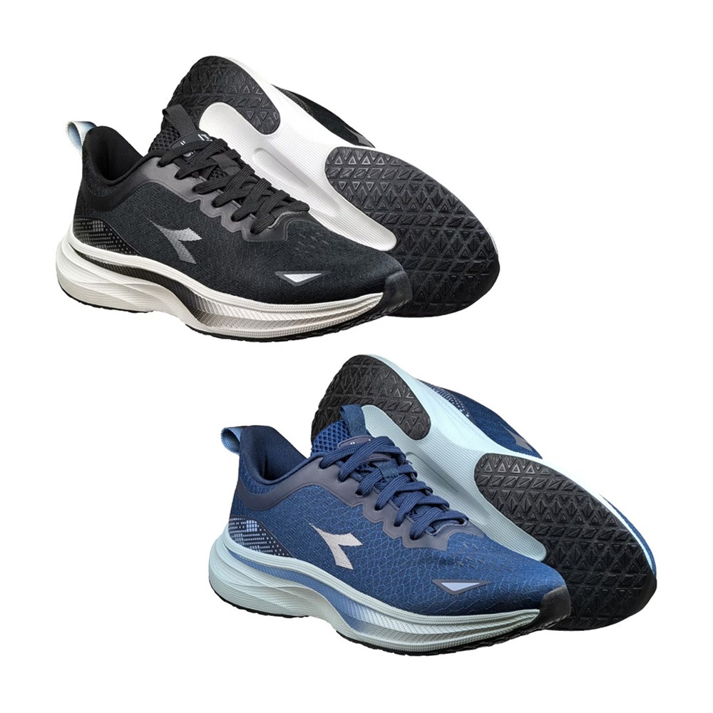 DIADORA迪亞多那 輕量專業慢跑鞋 男運動鞋 男鞋 寬楦 透氣 排濕 散熱 吸震 減壓 足弓支撐 耐磨 止滑 黑 藍, , large