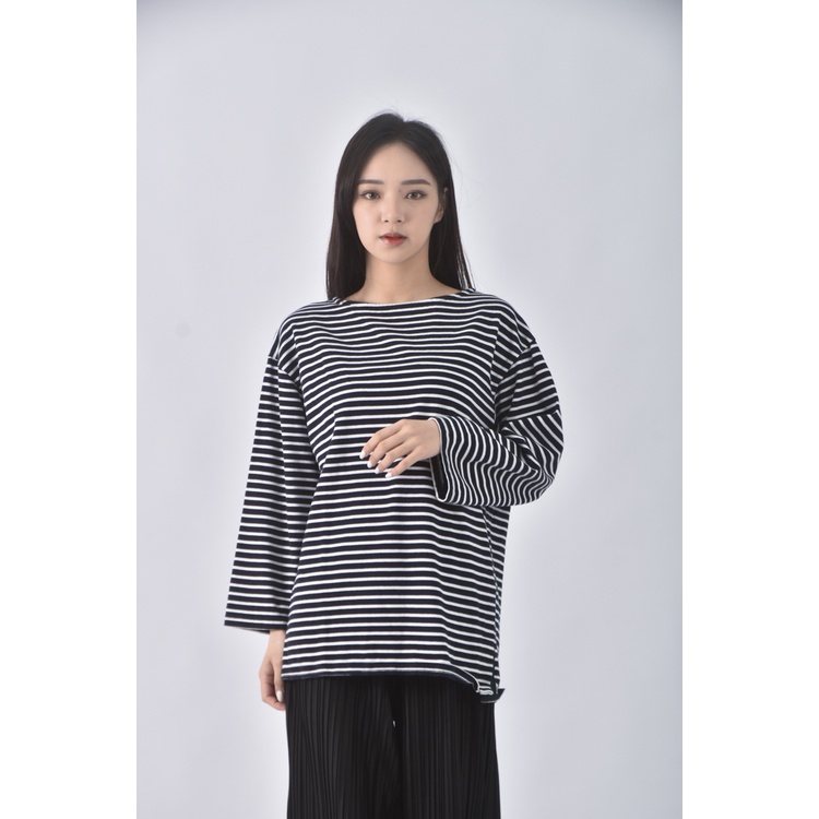 (M) majestic legon質感棉質純棉黑色長袖上衣二手衣, , large