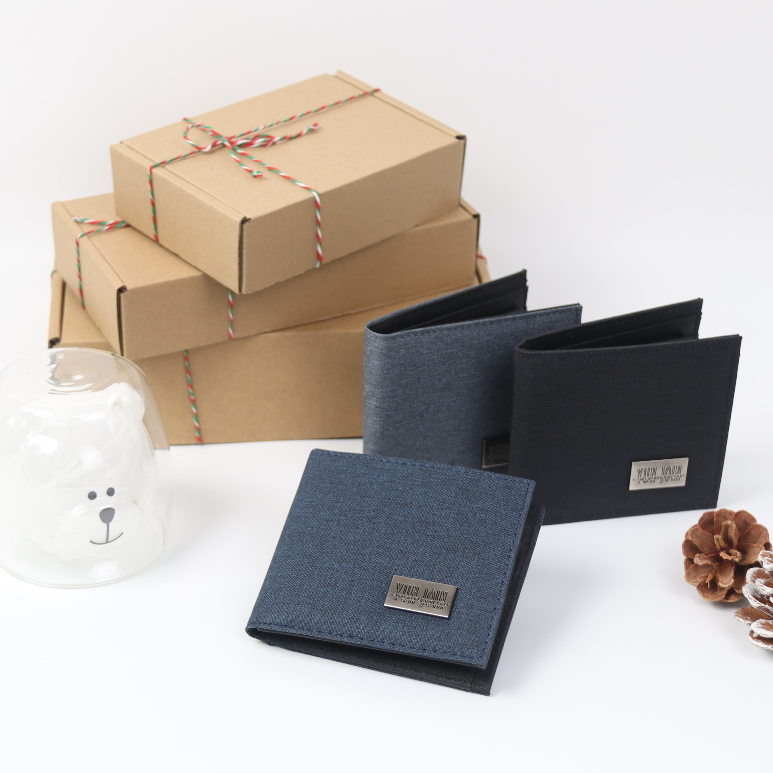 【YUN JOIN】WOVEN 日系織面短夾-藍色 皮夾 錢包 多卡位 零錢收納, , large