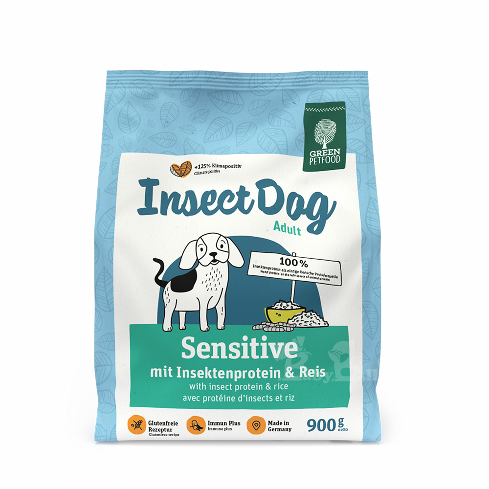 【倆寶貝精品館】Green Petfood德國綠自然 昆蟲蛋白+大米 無麩質低敏成犬飼料900gｘ2入, , large