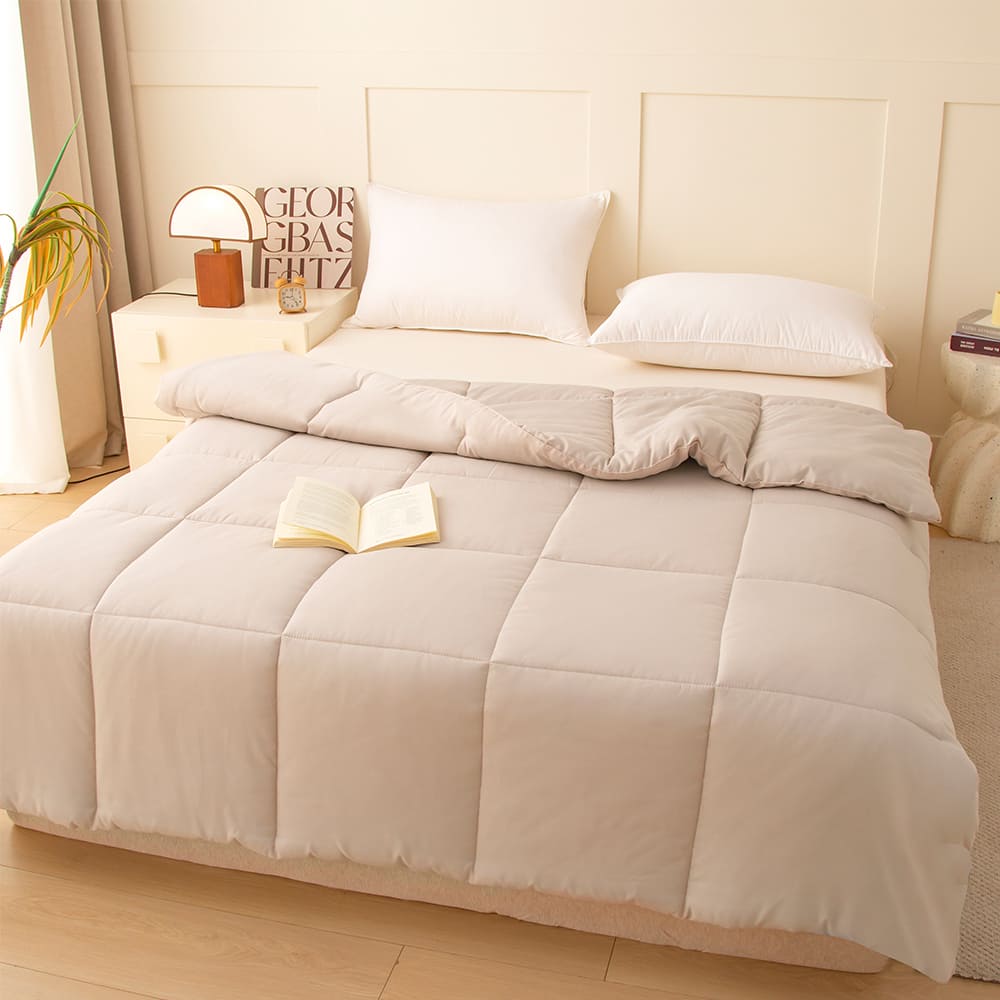 3M Silver Ion Antibacterial All-Season Comforter – Machine Washable & Dryable, 奶茶色, large