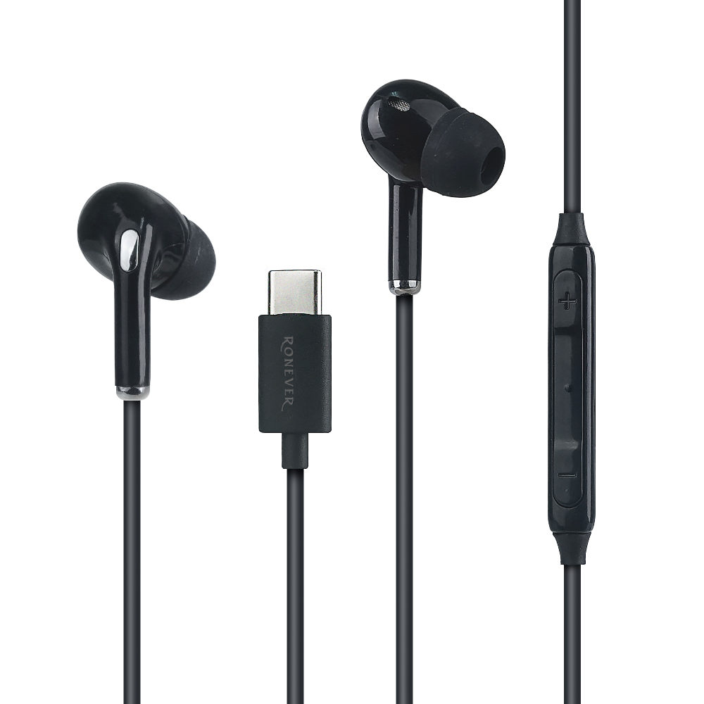 [RONEVER] TYPE-C入耳調音式耳麥 MOE353 黑, , large