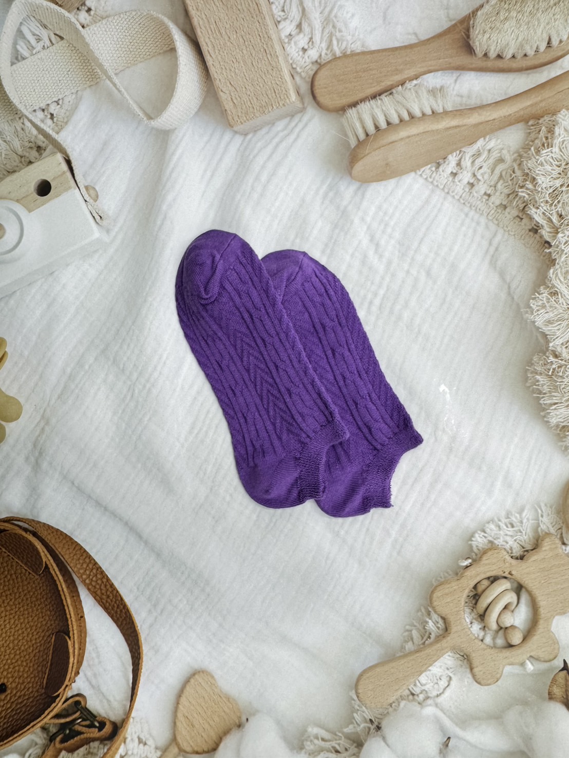 【RUNWAY】《RUNWAY SOCKS》Japanese/Korean Style Candy Socks – 22 Colors, Double Cylinder No-Show Socks – Bright Purple Limited Quantity – While Supplies Last, , large