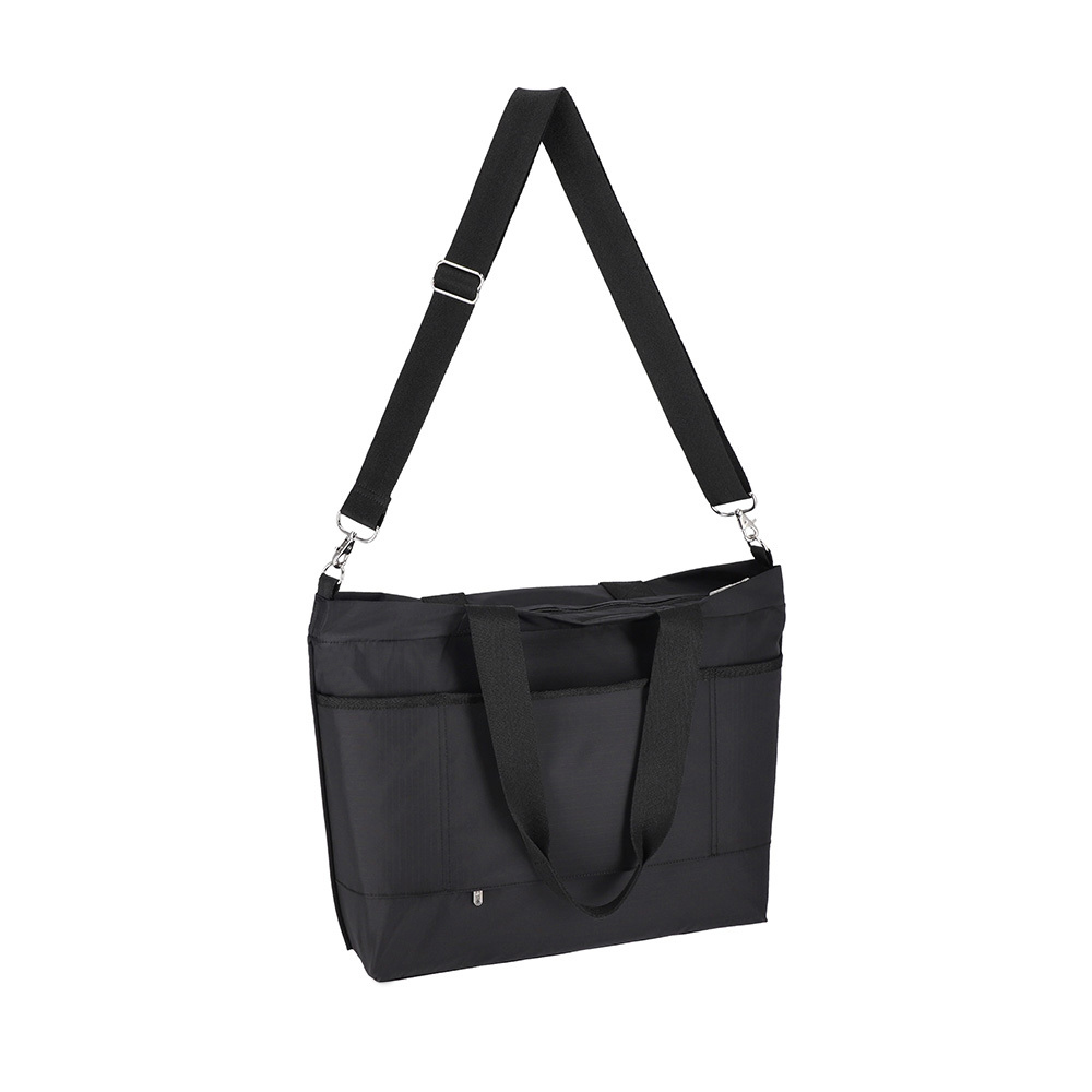 Lesportsac 大容量拉鍊托特包 行李包 旅行袋 購物袋 拉桿掛包 送禮 禮物 女包 男包 情人節禮物(永恆黑), , large