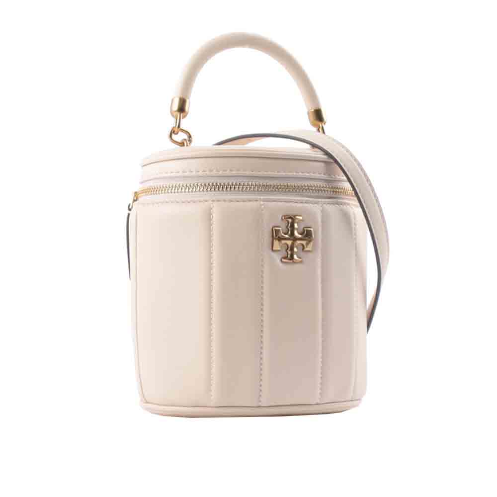 Tory Burch Kira 直條縫線皮革手提/斜背二用化妝箱/乳酪白, , large
