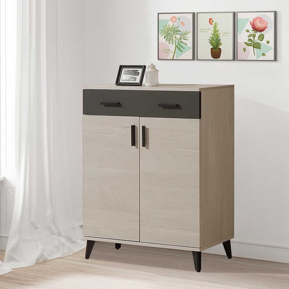 【唯熙傢俱】米可橡木白2.6尺鞋櫃, , large