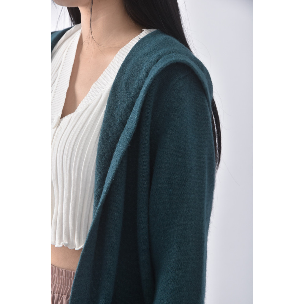 (M) 棉質連帽綠色外套二手衣, , large