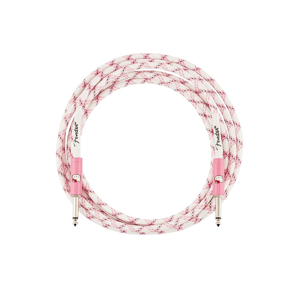 Fender x Hello Kitty White/Pink Woven Cable 聯名款導線 (10ft)【敦煌樂器】, , large