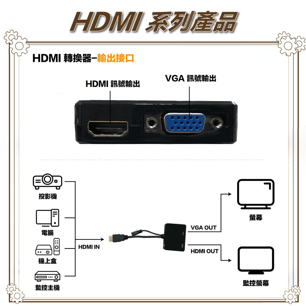 昌運監視器 HD-H101HV HDMI轉HDMI+VGA 轉換器 免電源, , large