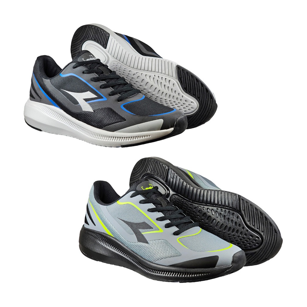 DIADORA迪亞多那 防潑水輕量慢跑鞋 男運動鞋 男鞋 寬楦 TPU 反光 透氣 氣墊乳膠鞋墊 耐穿 防滑 黑 灰, , large