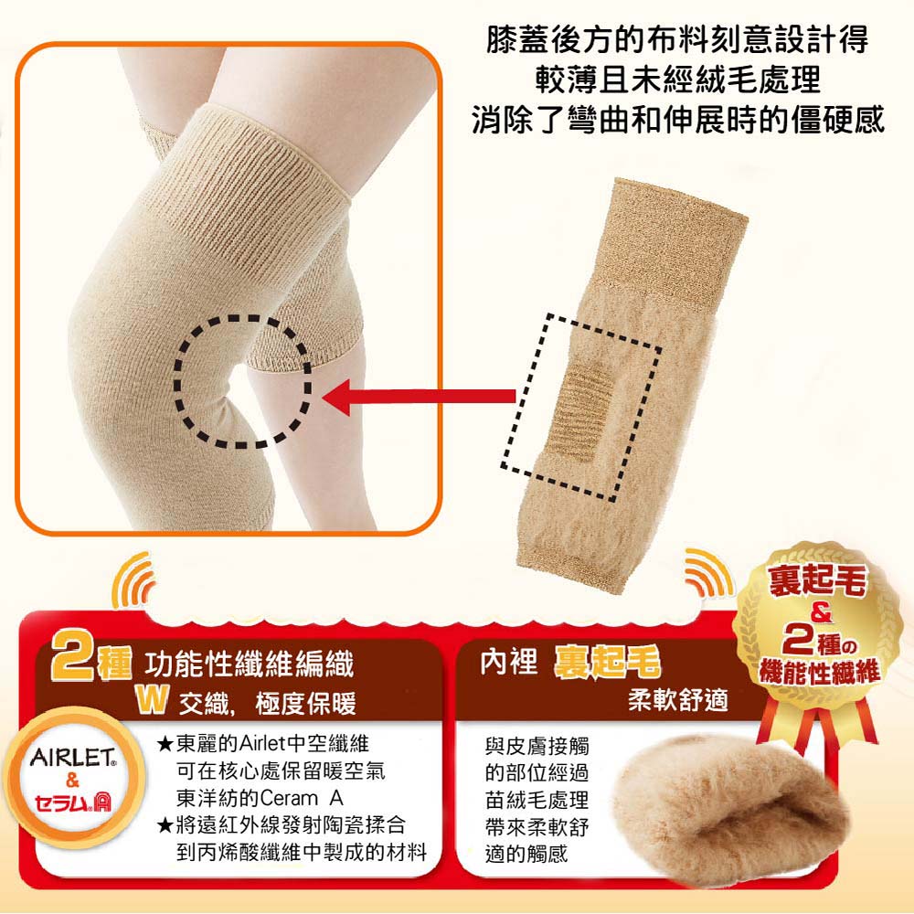 日本製【CERVIN】絨毛保暖護膝, , large