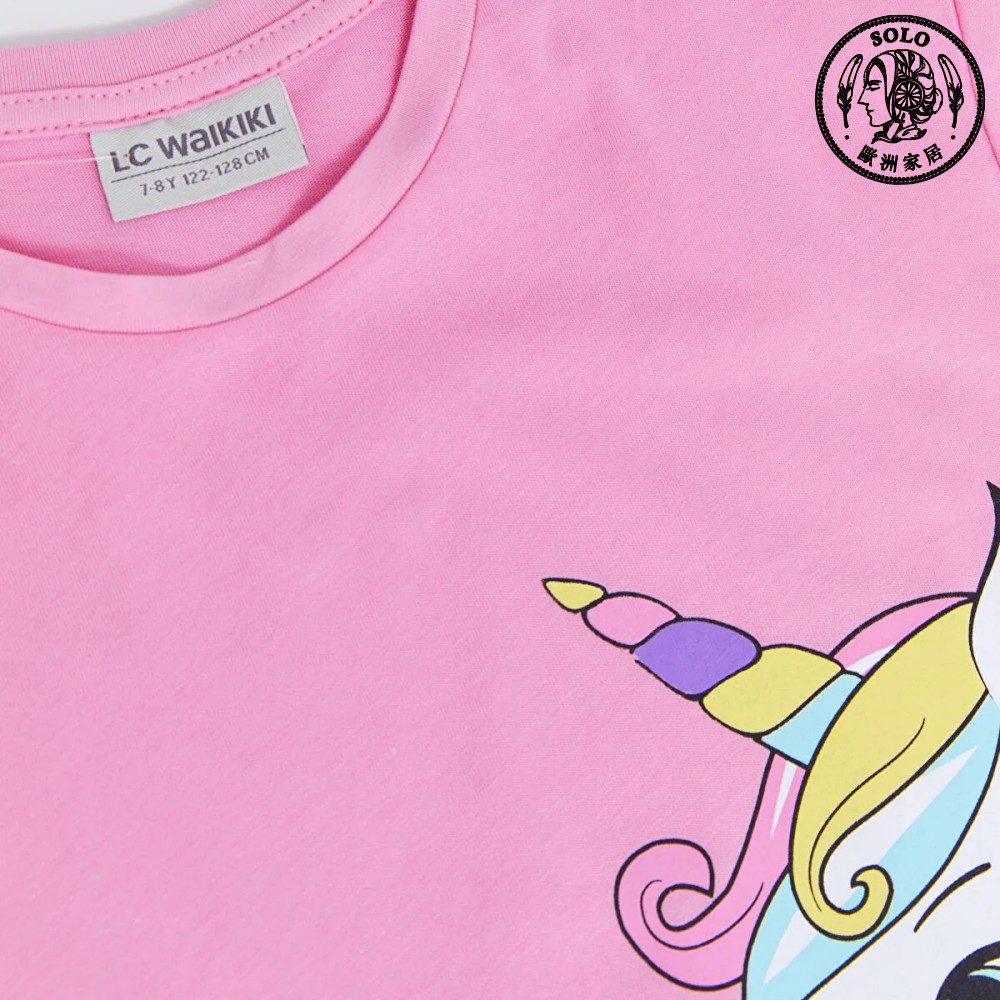 【SOLO歐洲家居】LCW 女童獨角獸T恤 女寶童裝 女孩 短袖上衣 童裝 土耳其製造 6-7歲, , large