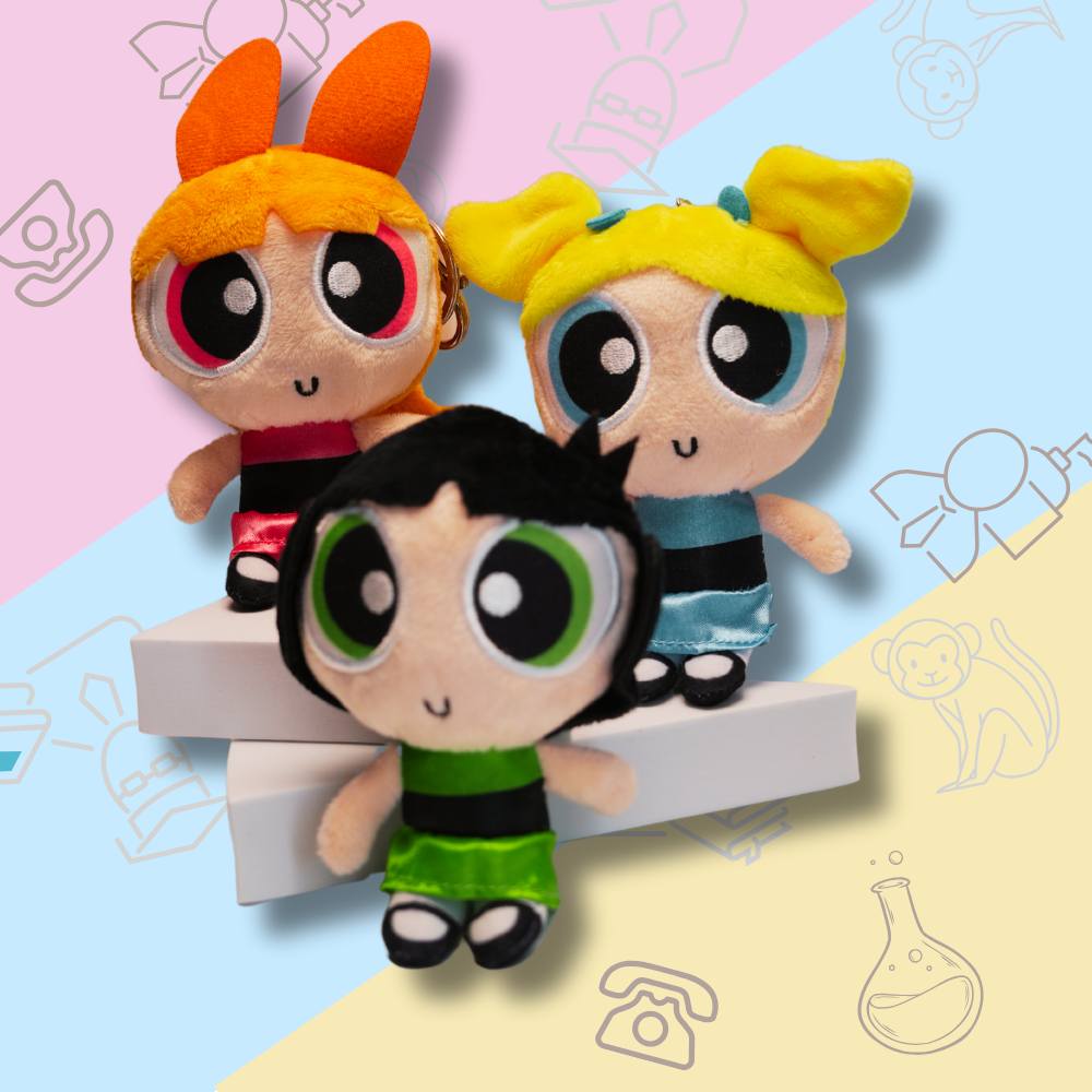 Powerpuff Girls 13 cm Plush Keychain-Bubbles