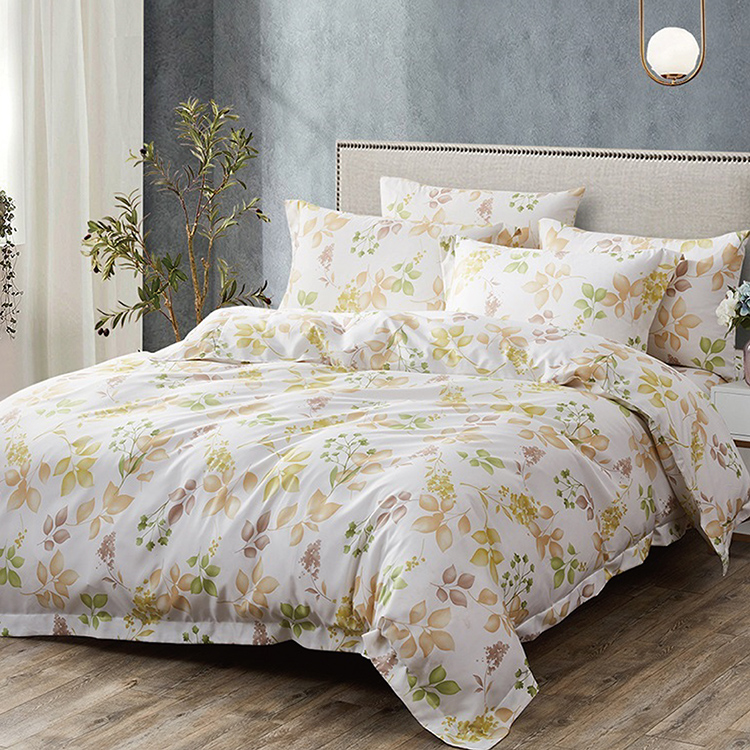 Indian新科技天絲吸濕排汗雙人加大四件式床包兩用被組-春曉, , large