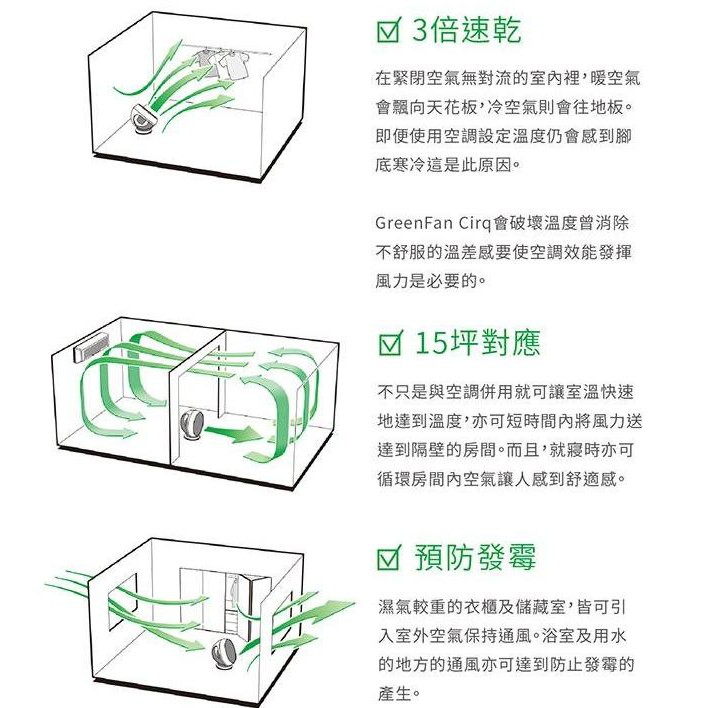 百慕達 Balmuda GreenFan Cirq  EGF-3300 空氣循環扇 一代 白x黑 公司貨, , large