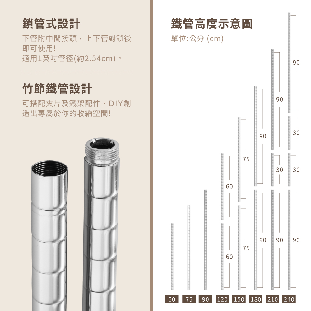 KIWISH 120X24 Multi-Size Storage Rack Heavy Duty Metal Shelving Unit, Made in Taiwan, Free Shipping, , large