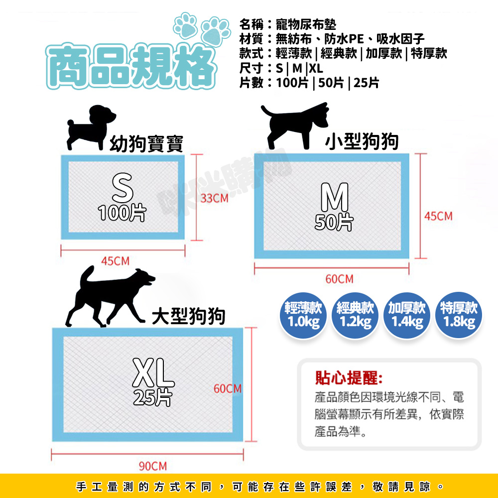 【咪咪購物】咕沛日常 寵物尿布墊 M特厚X50片X2包, , large