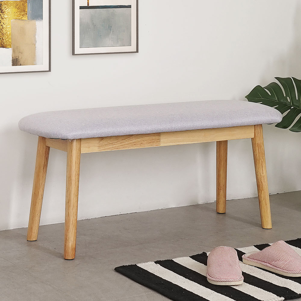 【Homelike】喜家居實木布面穿鞋凳/長餐凳(2532), , large