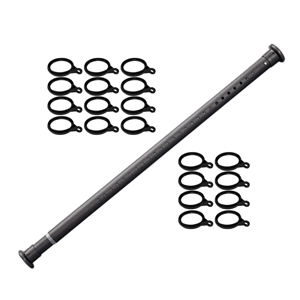 免打孔伸縮桿-磨砂黑-3.1-3.6公尺(送20個吊環), , large