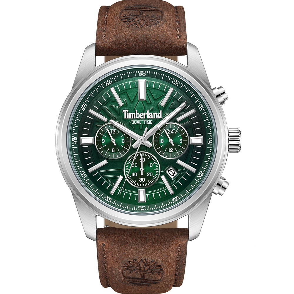 Timberland 天柏嵐 NORTHBRIDGE系列 三眼計時日曆手錶-綠/45mm TDWGF0041206, , large