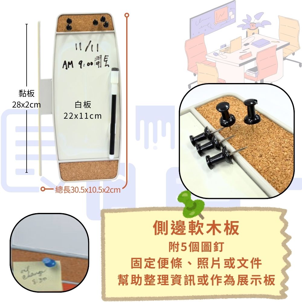 金德恩 GS MALL 台灣製造 電腦螢幕造型留言板 白板 軟木板 造型白板 造型留言板 留言白板 螢幕留言板 電腦螢幕留言板, , large