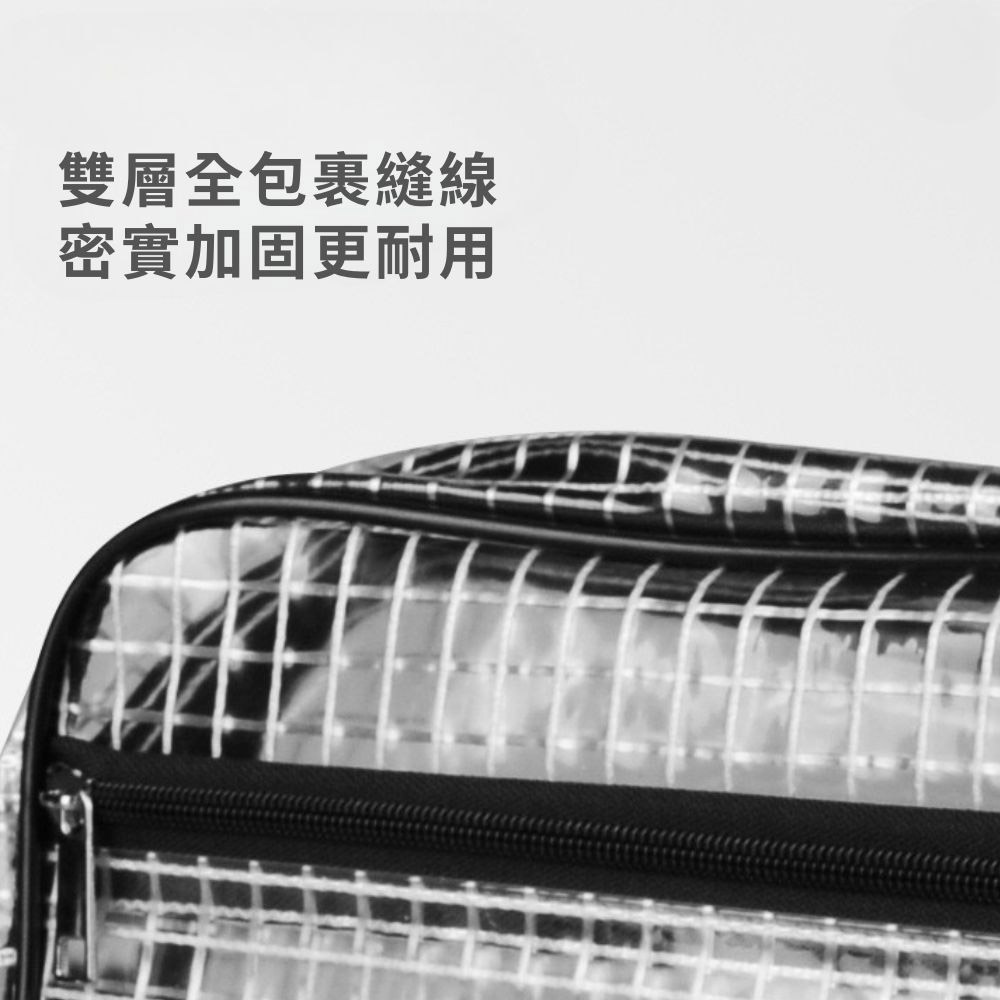 透明網格斜背無塵包 大款(無分隔)40*30*8cm 17吋, , large