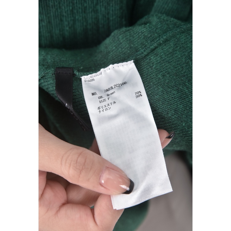 (F) yecca vecca針織排扣綠色長袖上衣二手衣, , large