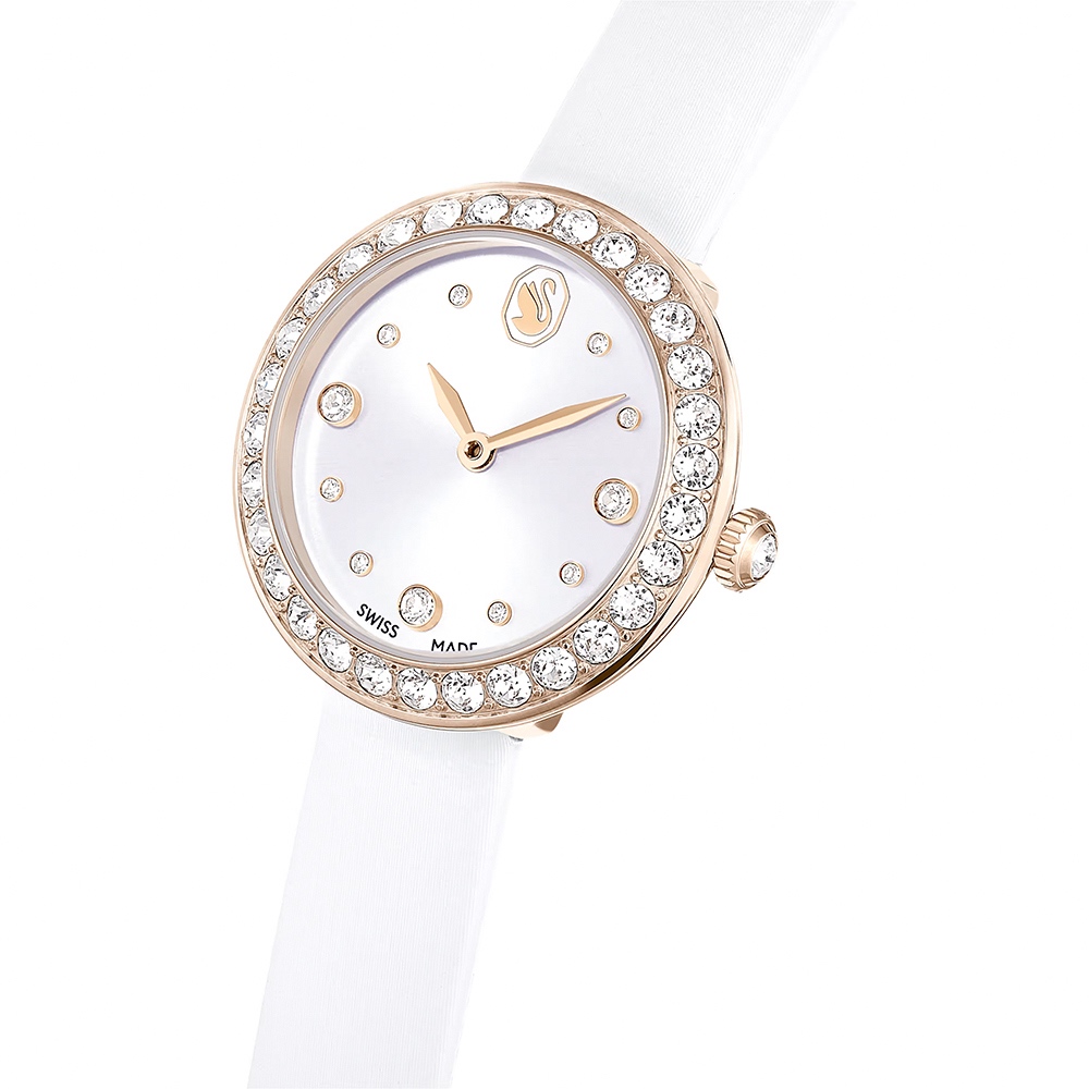 SWAROVSKI 施華洛世奇 Matrix Tennis 水晶錶圈手錶 女錶-30mm(5710103), , large